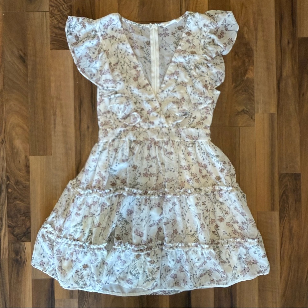 Storia Cream and Pink Floral Dress